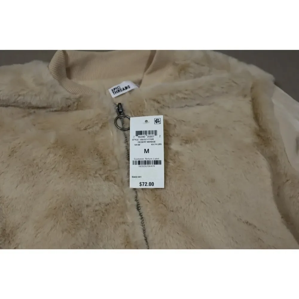 Epic Threads Big Girls Faux Fur Bomber Jacket Desert Mirage Size‎ M